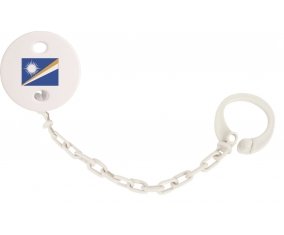 Attache-tetine Drapeau Iles Marshall couleur Blanc