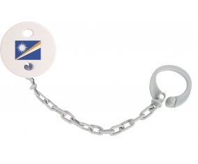 Attache-tetine Drapeau Iles Marshall couleur Grise