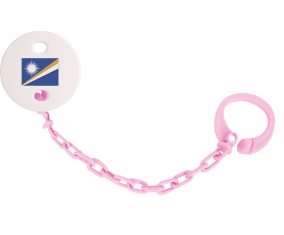 Attache-tetine Drapeau Iles Marshall couleur Rose clair