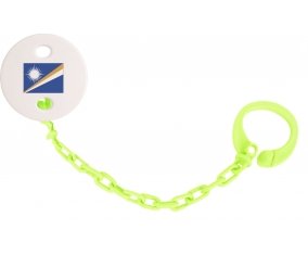 Attache-tetine Drapeau Iles Marshall couleur Verte