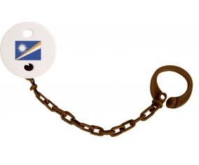 Attache-tetine Drapeau Iles Marshall couleur Marron