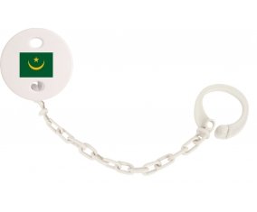 Attache-tétine Drapeau Mauritanie couleur Blanc