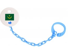 Attache-tétine Drapeau Mauritanie couleur Bleu turquoise