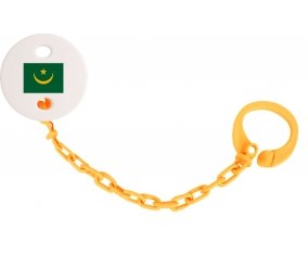Attache-tétine Drapeau Mauritanie couleur Orange