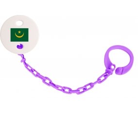 Attache-tétine Drapeau Mauritanie couleur Violet