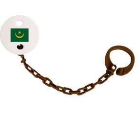 Attache-tétine Drapeau Mauritanie couleur Marron