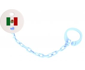 Attache-tétine Drapeau Mexique couleur Bleu ciel