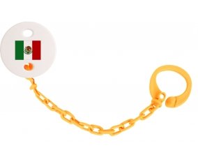 Attache-tétine Drapeau Mexique couleur Orange