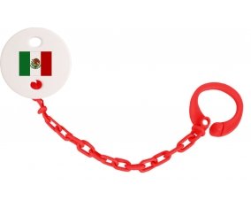 Attache-tétine Drapeau Mexique couleur Rouge