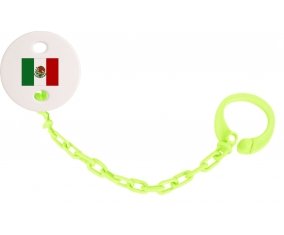 Attache-tétine Drapeau Mexique couleur Verte