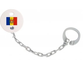 Attache-tetine Drapeau Moldavie couleur Grise