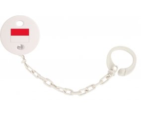Attache-sucette Drapeau Monaco couleur Blanc