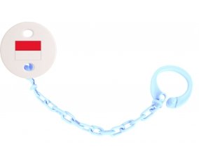 Attache-sucette Drapeau Monaco couleur Bleu ciel