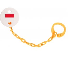 Attache-sucette Drapeau Monaco couleur Orange