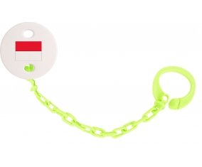 Attache-sucette Drapeau Monaco couleur Verte