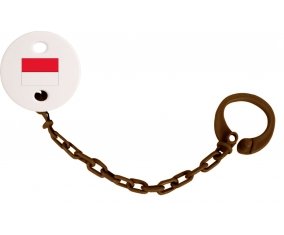 Attache-sucette Drapeau Monaco couleur Marron