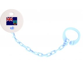 Attache-tetine Drapeau Montserrat couleur Bleu ciel