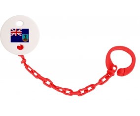 Attache-tetine Drapeau Montserrat couleur Rouge