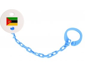 Attache-tétine Drapeau Mozambique couleur Bleu turquoise