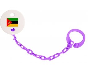 Attache-tétine Drapeau Mozambique couleur Violet