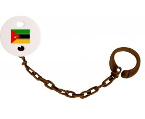 Attache-tétine Drapeau Mozambique couleur Marron