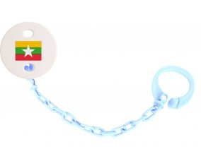 Attache-tetine Drapeau Myanmar couleur Bleu ciel