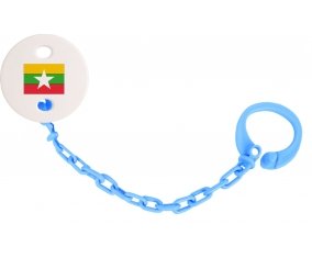 Attache-tetine Drapeau Myanmar couleur Bleu turquoise
