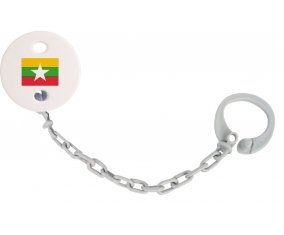 Attache-tetine Drapeau Myanmar couleur Grise
