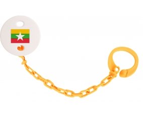Attache-tetine Drapeau Myanmar couleur Orange