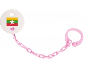 Attache-tetine Drapeau Myanmar couleur Rose clair