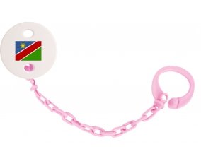 Attache-sucette Drapeau Namibie couleur Rose clair