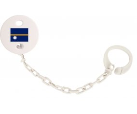 Attache-tétine Drapeau Nauru couleur Blanc