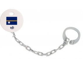 Attache-tétine Drapeau Nauru couleur Grise