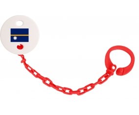 Attache-tétine Drapeau Nauru couleur Rouge