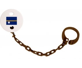 Attache-tétine Drapeau Nauru couleur Marron