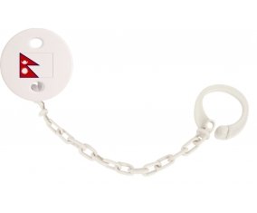 Attache-tetine Drapeau Népal couleur Blanc