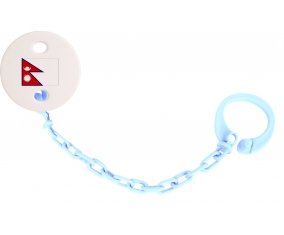 Attache-tetine Drapeau Népal couleur Bleu ciel