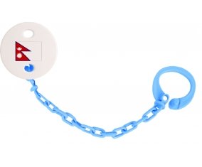 Attache-tetine Drapeau Népal couleur Bleu turquoise