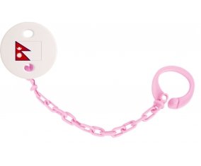Attache-tetine Drapeau Népal couleur Rose clair