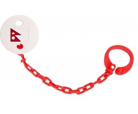 Attache-tetine Drapeau Népal couleur Rouge
