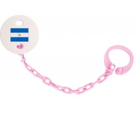 Attache-sucette Drapeau Nicaragua couleur Rose clair