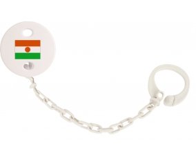 Attache-tétine Drapeau Niger couleur Blanc