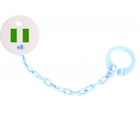 Attache-tetine Drapeau Nigeria couleur Bleu ciel