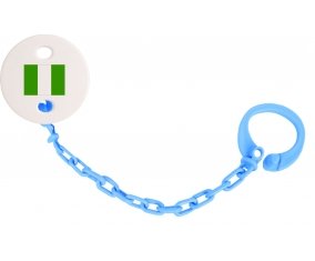 Attache-tetine Drapeau Nigeria couleur Bleu turquoise