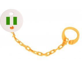 Attache-tetine Drapeau Nigeria couleur Orange