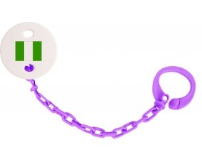 Attache-tetine Drapeau Nigeria couleur Violet