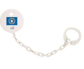 Attache-tétine Drapeau Corée du Nord couleur Blanc