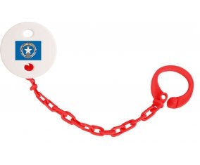 Attache-tétine Drapeau Corée du Nord couleur Rouge