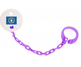 Attache-tétine Drapeau Corée du Nord couleur Violet