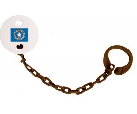 Attache-tétine Drapeau Corée du Nord couleur Marron